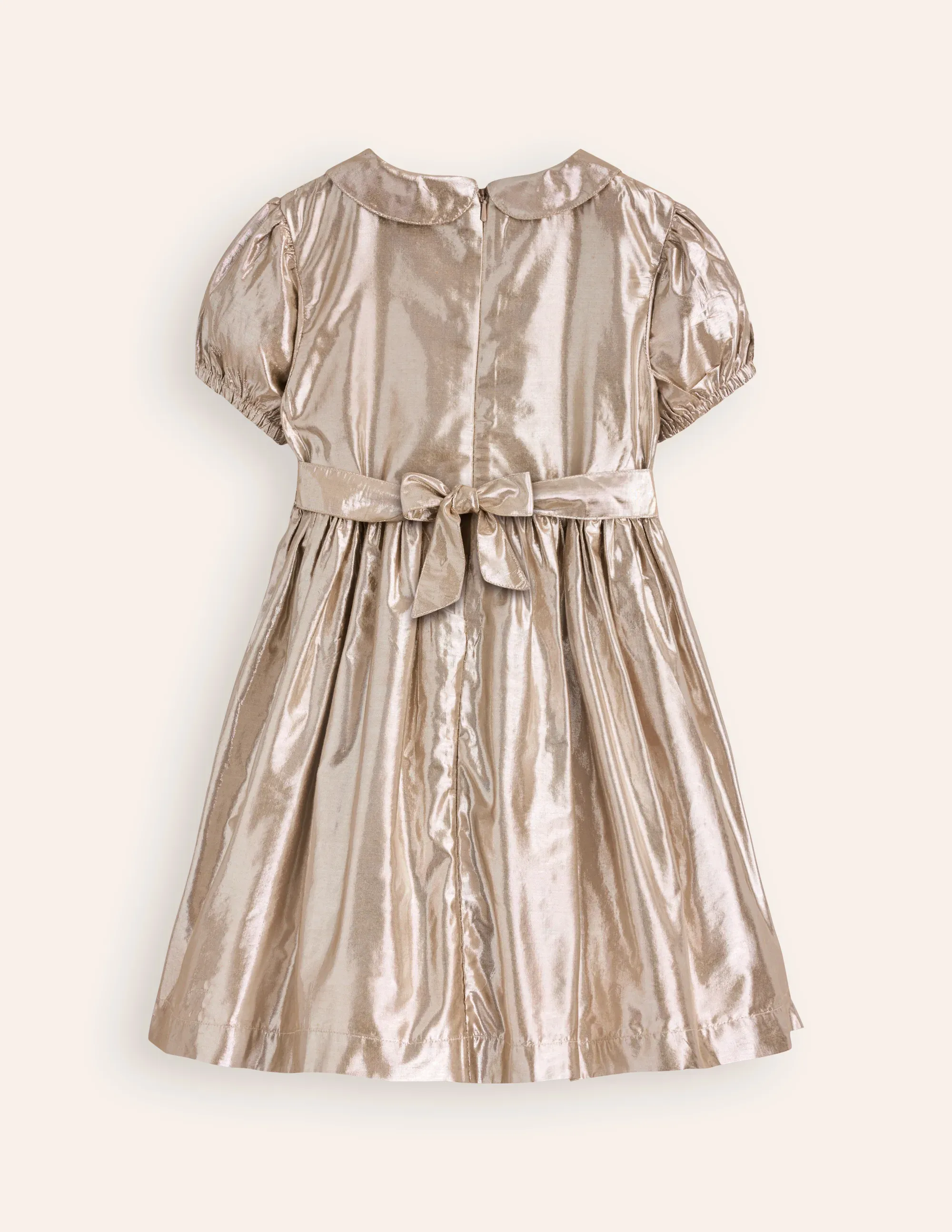 Metallic Smocked Party Dress