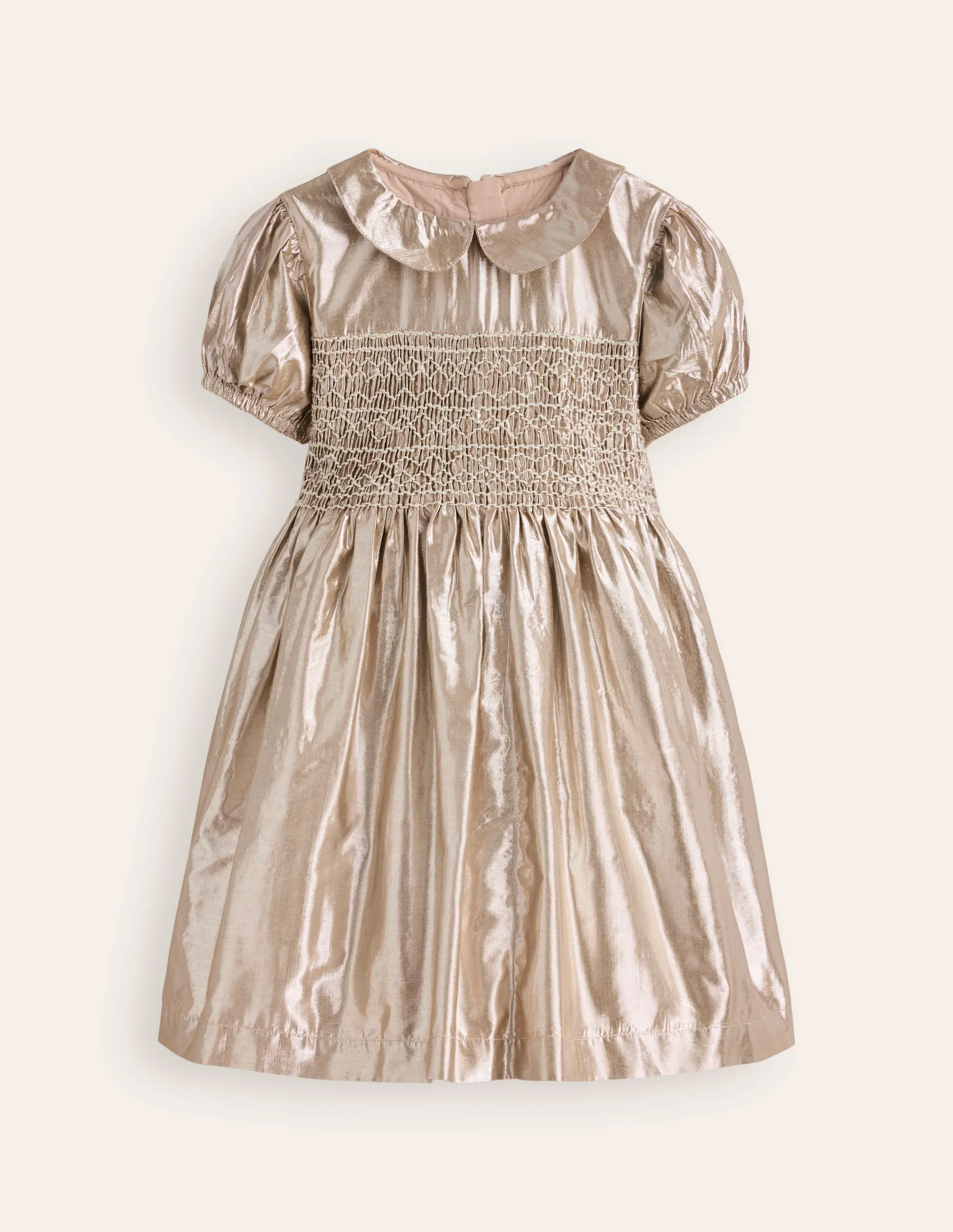 Metallic Smocked Party Dress