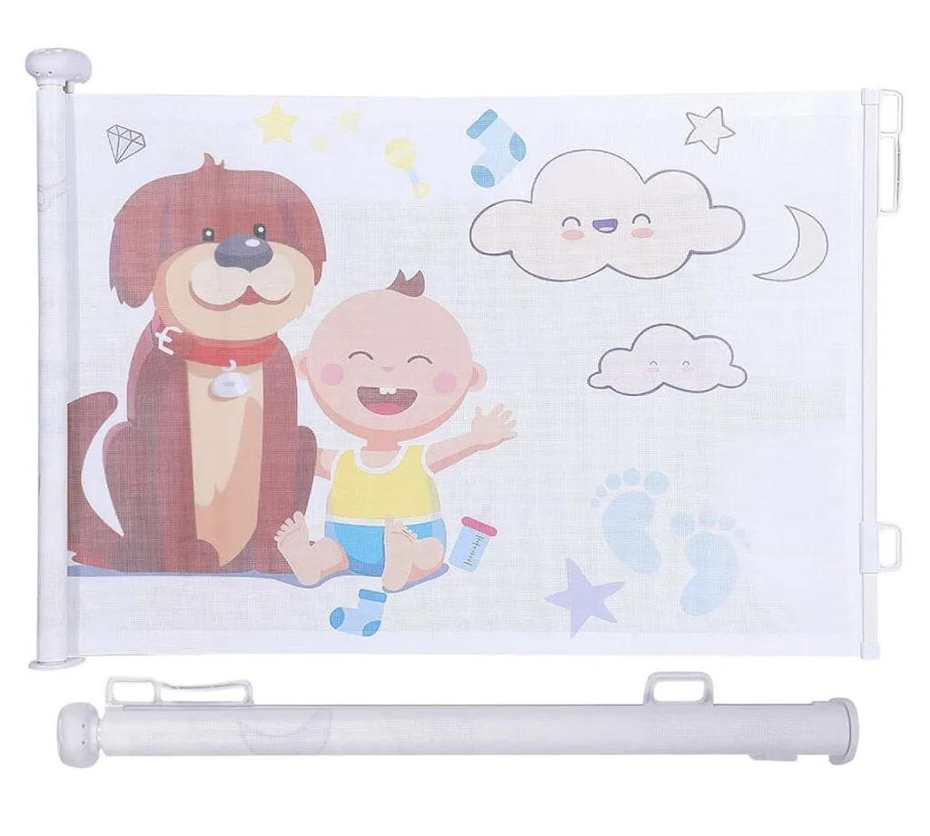 NEW Retractable Baby Gate 33" x 72" - Graphics on Gate