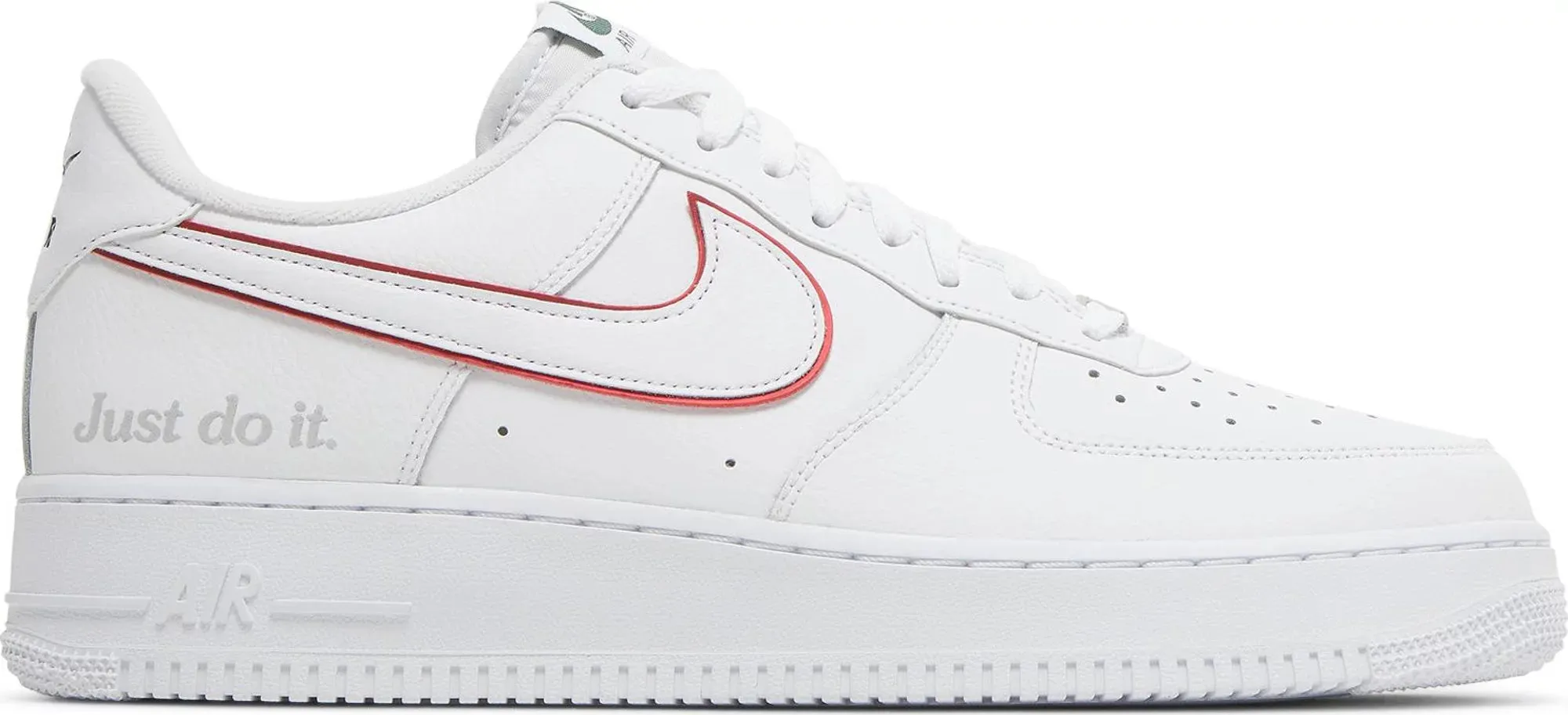 Nike Air Force 1 Low Just Do It White Noble Green Metallic Silver University Red