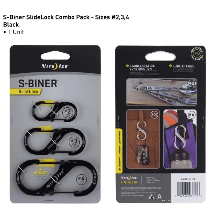 Nite Ize - S-BINER SLIDELOCK 3 Pack (#2, #3 & #4) -
