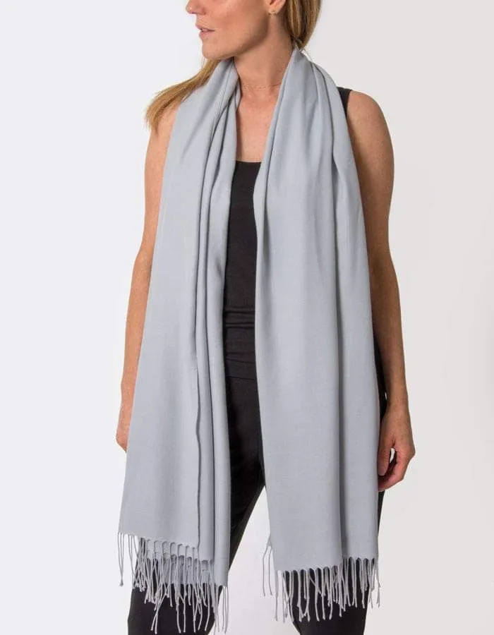 Pale Grey Pashmina | SECONDS
