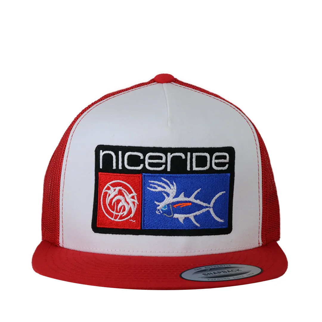 "Buck-Eye Combo" Unisex Snapback Black/White/Black Trucker Hat