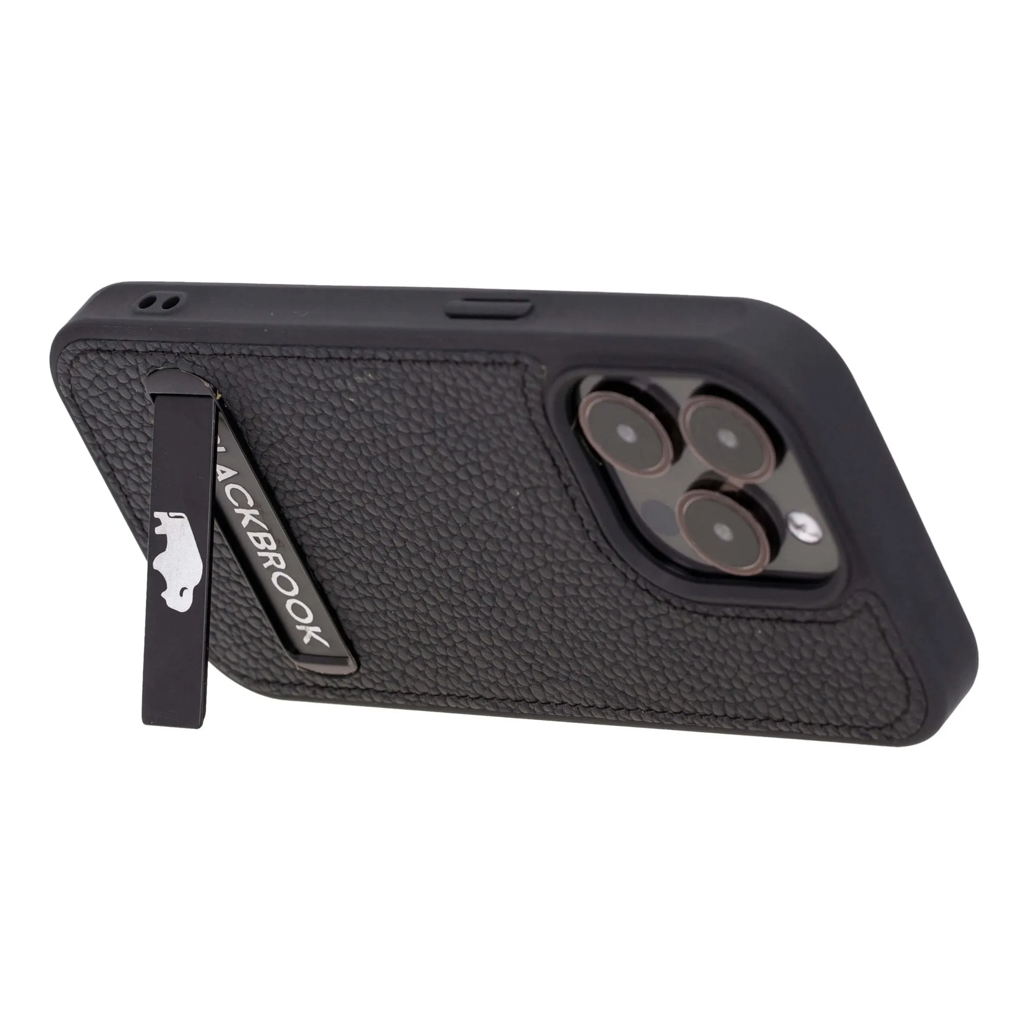 Reed iPhone 15 PRO Snap-On with Stand Case, Pebble Black