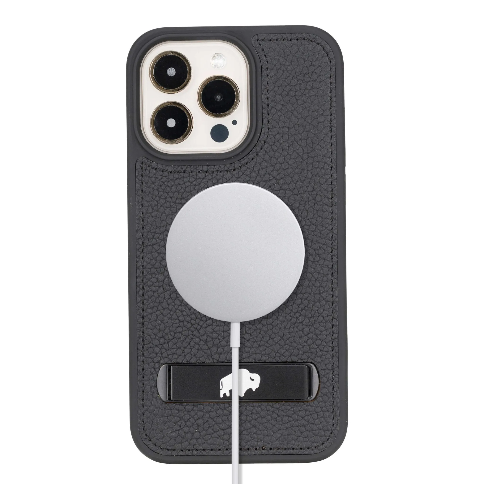 Reed iPhone 15 PRO Snap-On with Stand Case, Pebble Black