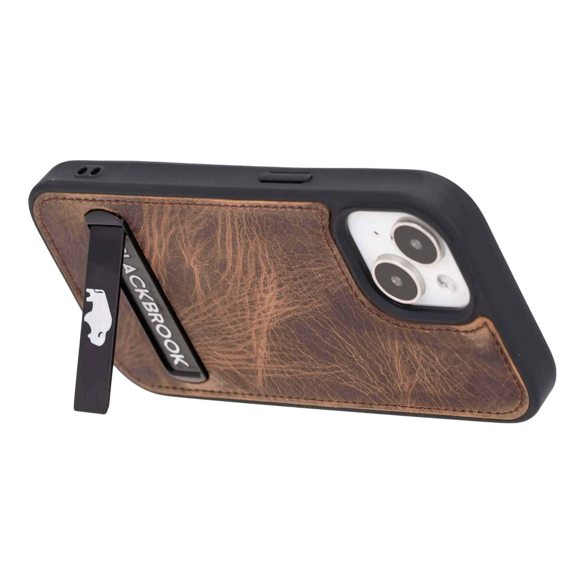 Reed iPhone 15 Snap-On with Stand Case, Distressed Coffee