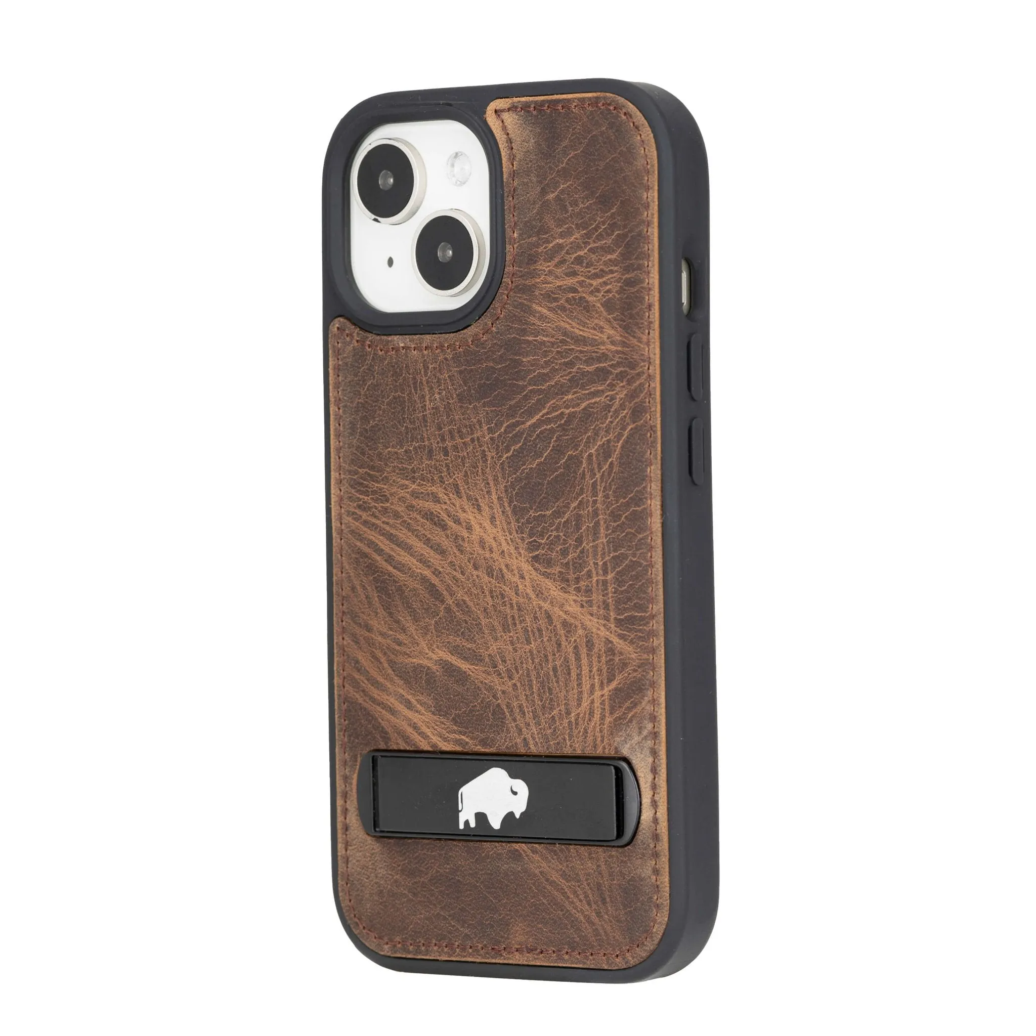 Reed iPhone 15 Snap-On with Stand Case, Distressed Coffee