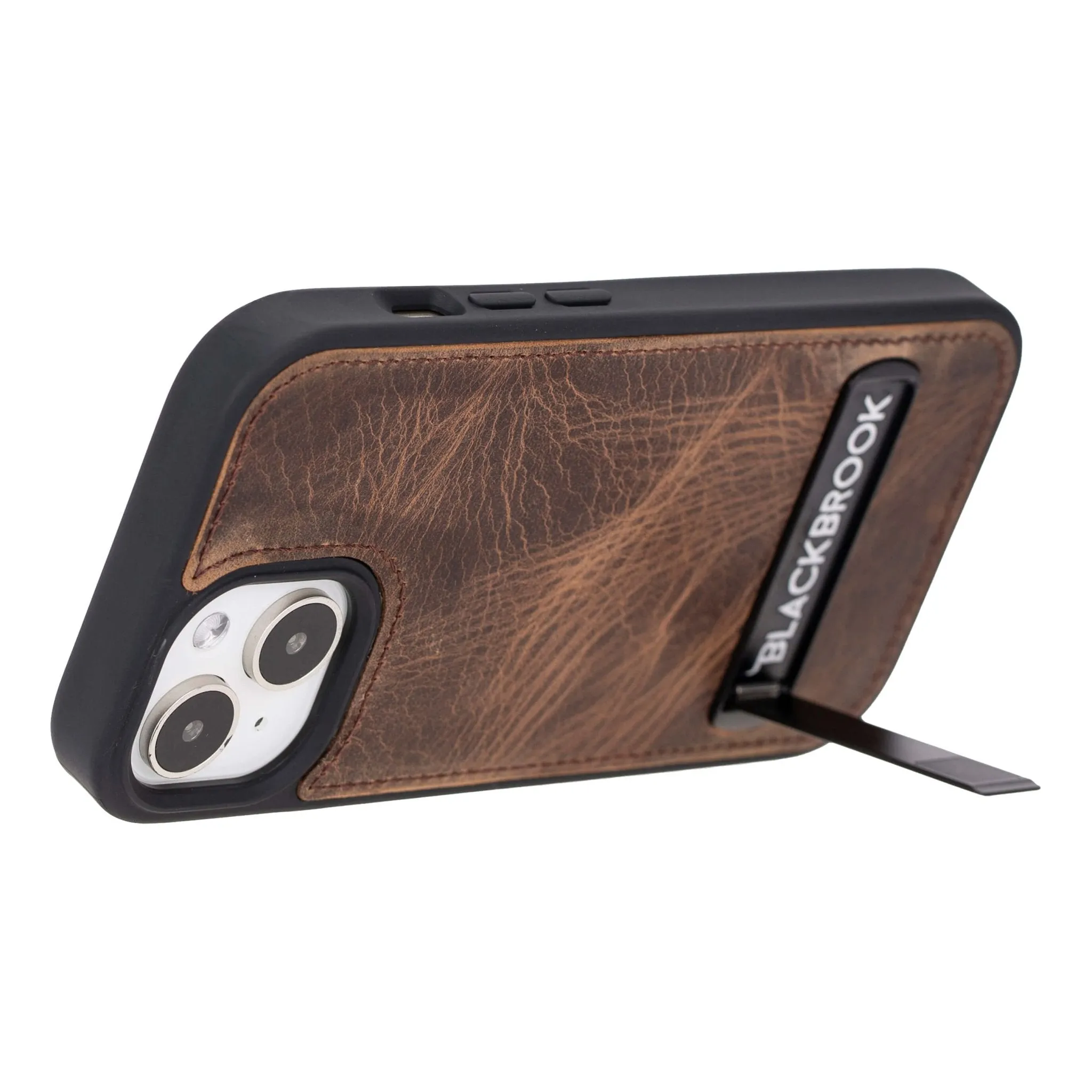 Reed iPhone 15 Snap-On with Stand Case, Distressed Coffee