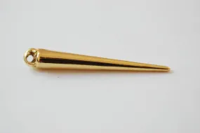 Shiny Vermeil Gold Spike Charm- 18k gold plated over sterling silver, needle charm, dagger spike charm pendant, vermeil charms wholesale,226