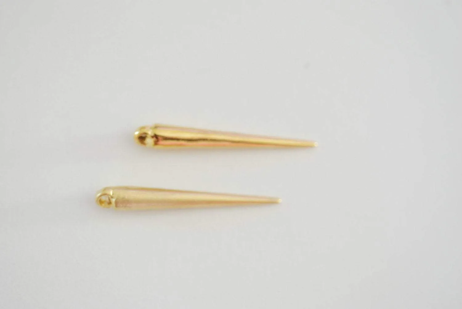 Shiny Vermeil Gold Spike Charm- 18k gold plated over sterling silver, needle charm, dagger spike charm pendant, vermeil charms wholesale,226