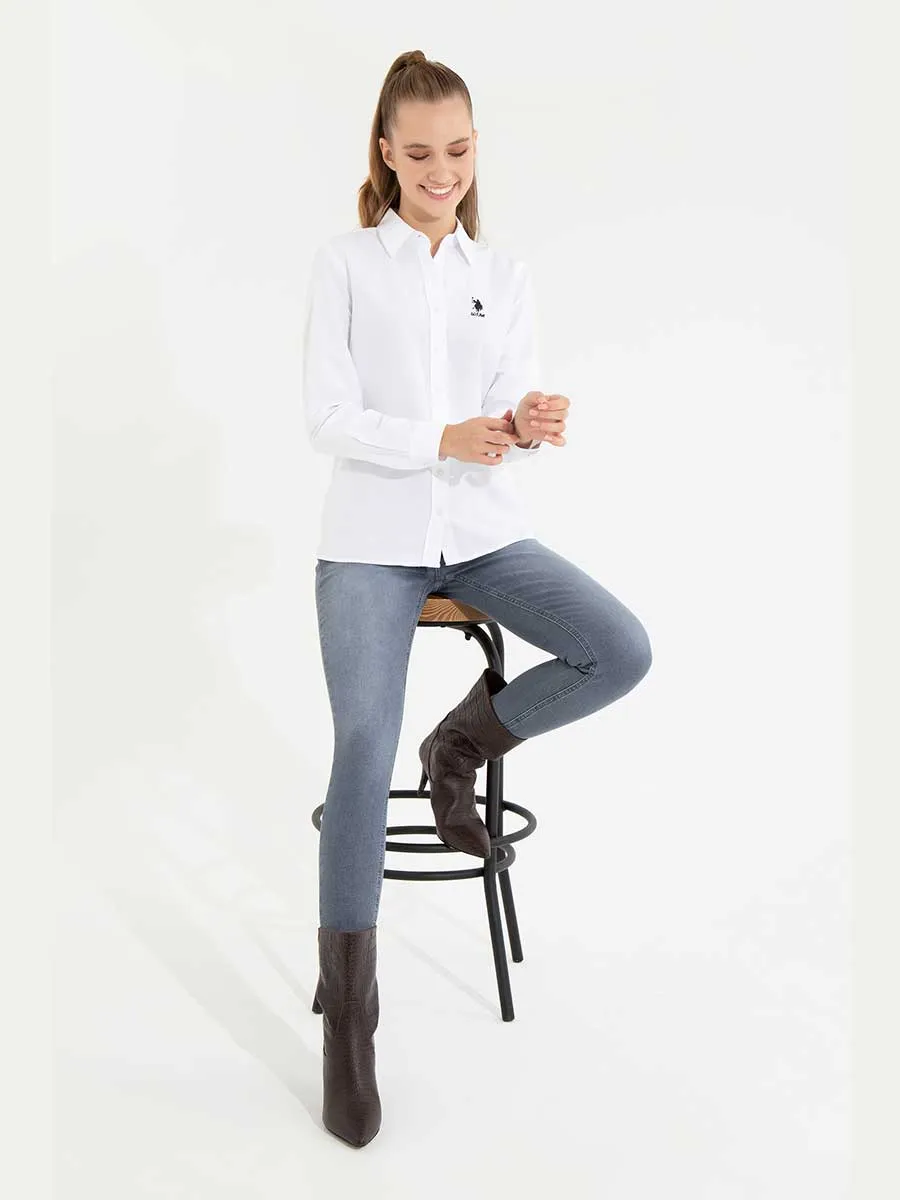 USPA Shirt Women White VR013 USSHW032 Slim US Polo Assn.