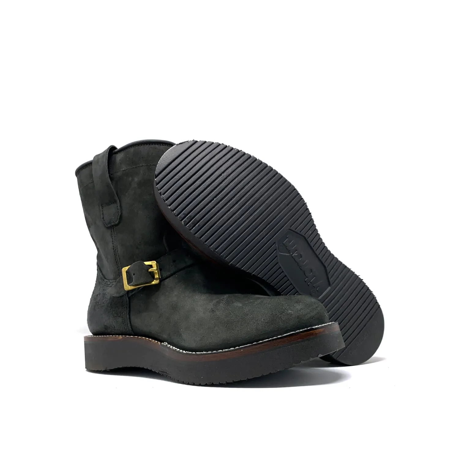 Viberg "Milwaukee" Short Shift Engineer Boot Black Calf Nubuck PRE-OWNED FINAL SALE