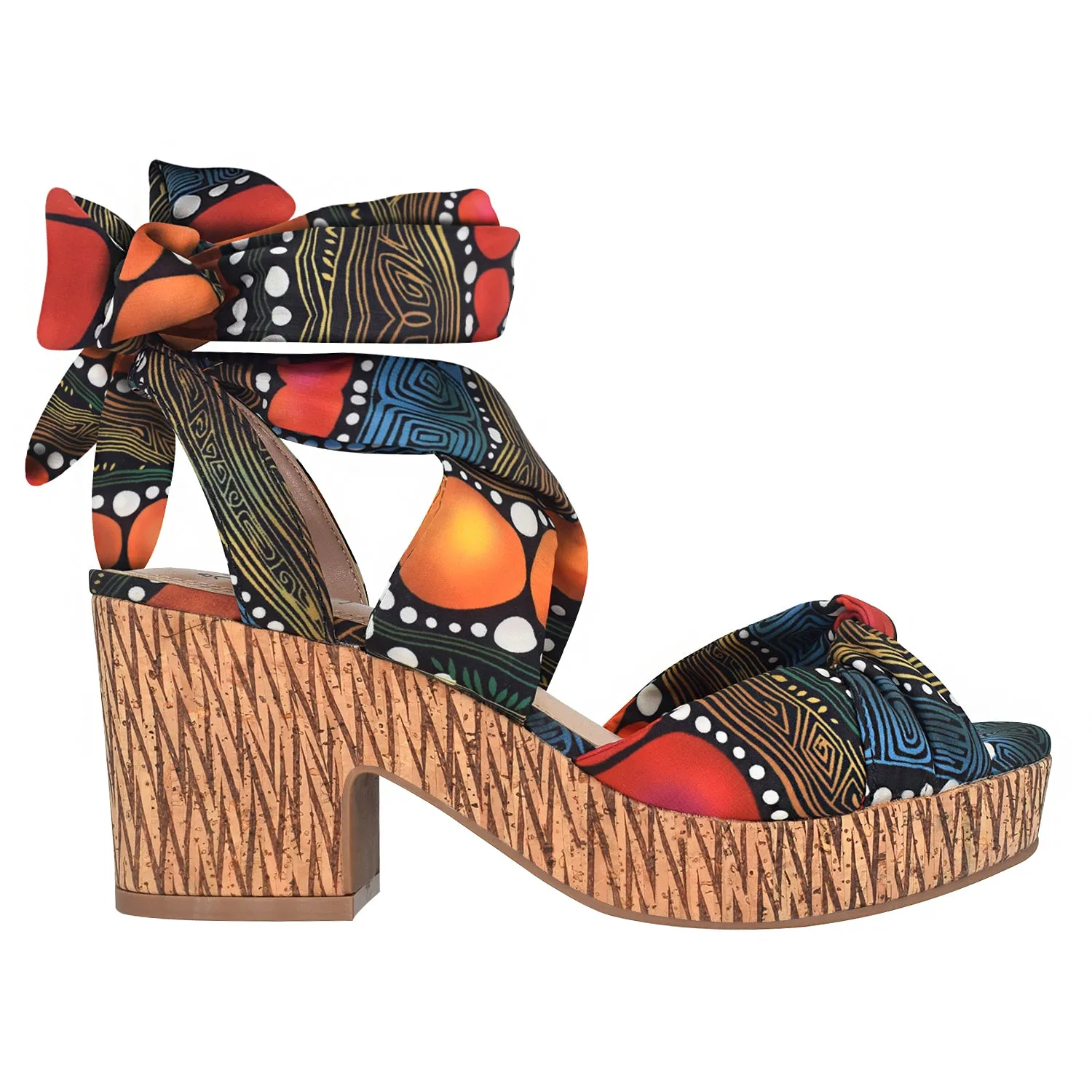 Vinya Ankle Wrap Platform Sandal with Memory Foam