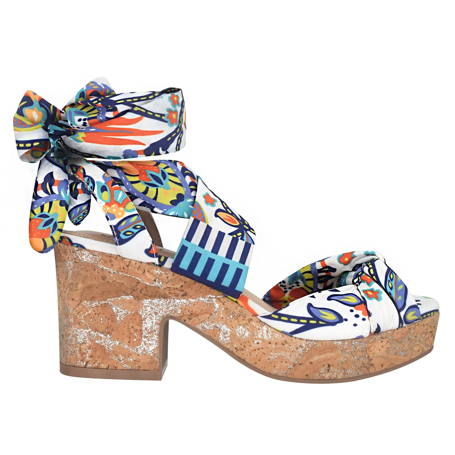 Vinya Ankle Wrap Platform Sandal with Memory Foam