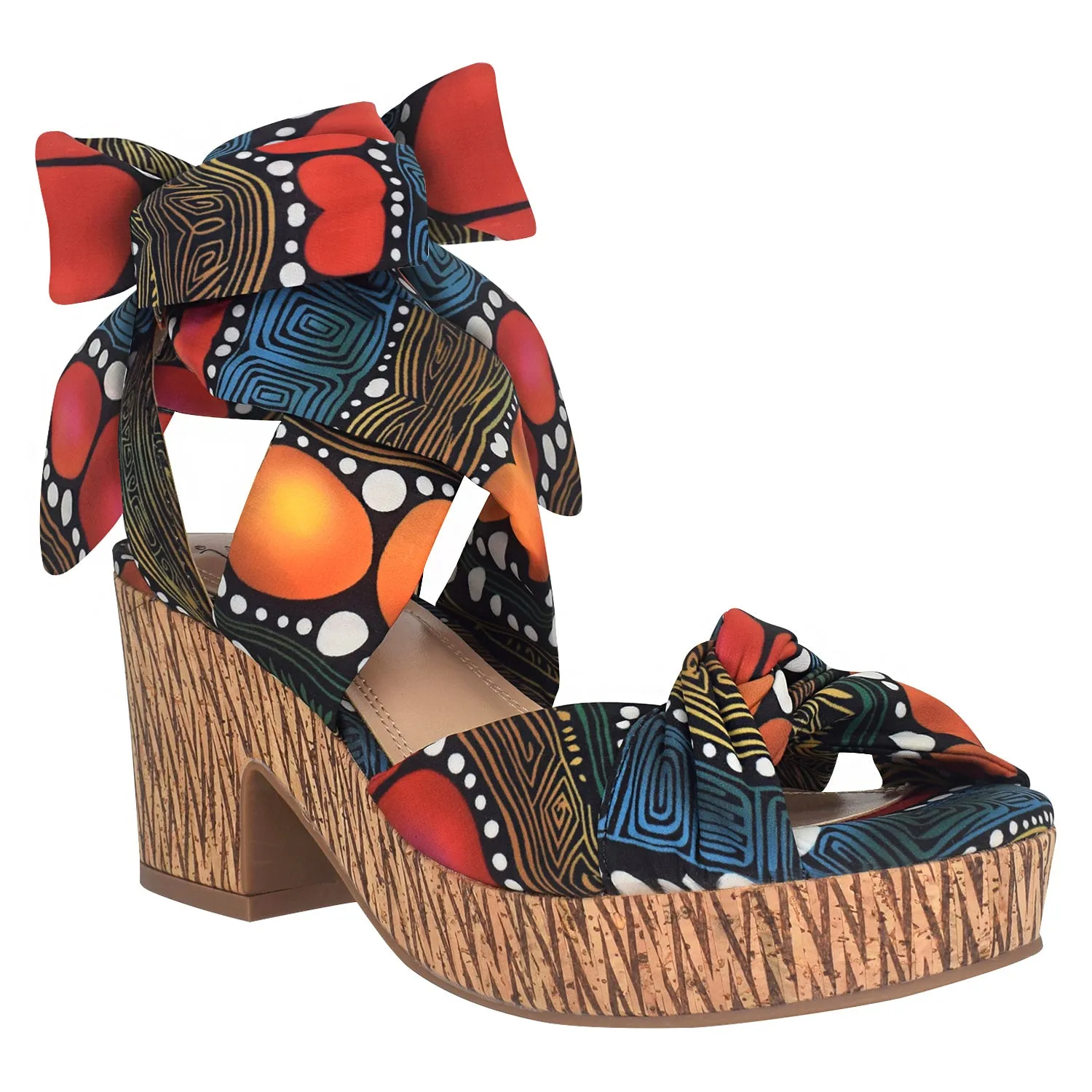 Vinya Ankle Wrap Platform Sandal with Memory Foam