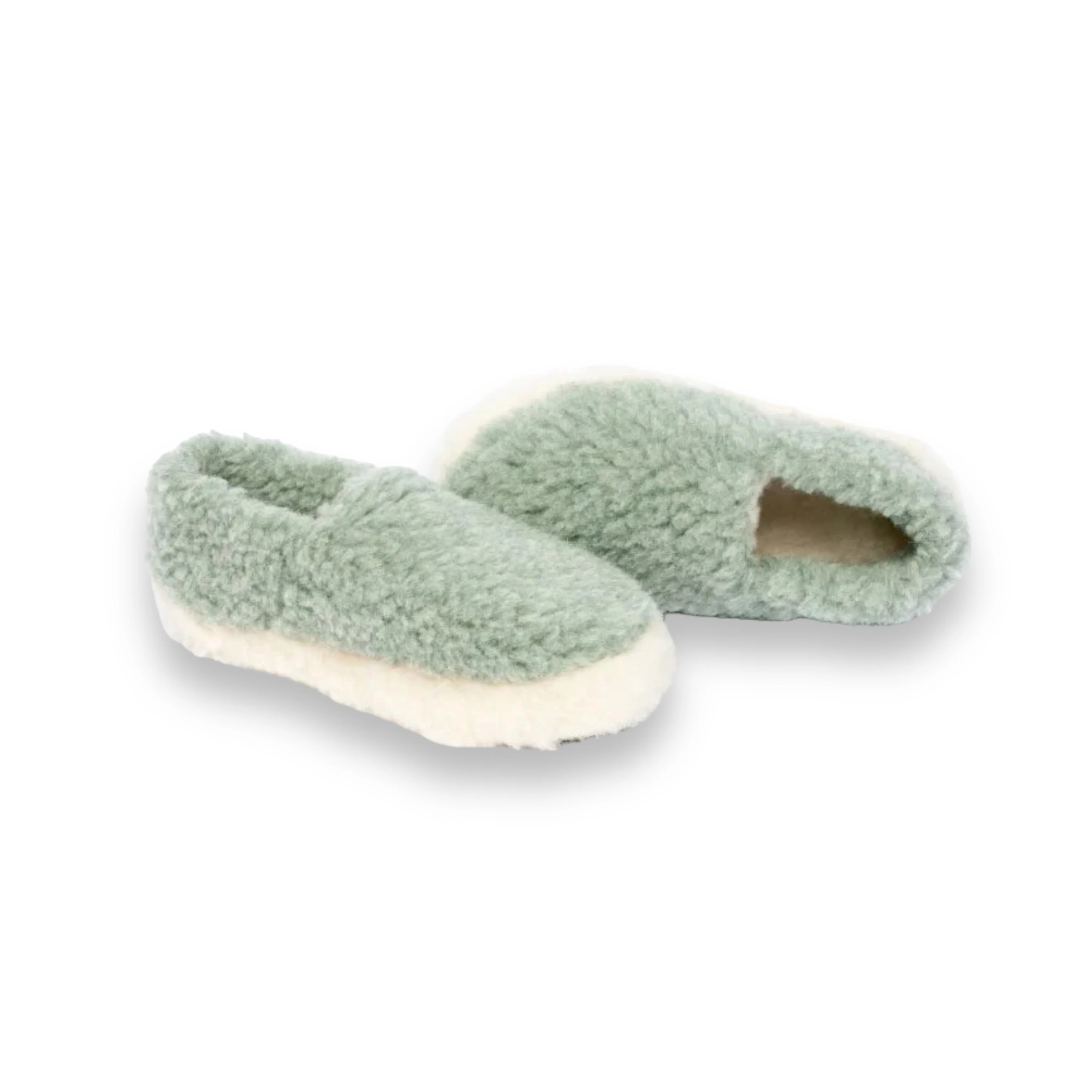 Yoko Full Siberian Wool Slipper Green